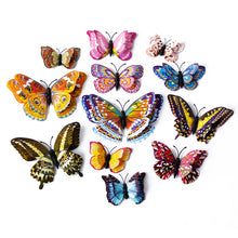 Load image into Gallery viewer, 12Pcs Luminous Double Layer 3D Butterfly Wall Stickers Home Room Decor Butterflies For Wedding Decoration Magnet Fridge Decals
