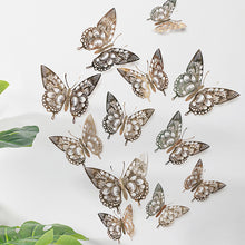 Load image into Gallery viewer, 12Pcs 3D Hollow Butterfly Wall Sticker For Home Decoration DIY Wall Stickers For Kids Rooms Party Wedding Decor Butterfly Fridge
