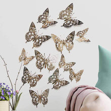 Load image into Gallery viewer, 12Pcs 3D Hollow Butterfly Wall Sticker For Home Decoration DIY Wall Stickers For Kids Rooms Party Wedding Decor Butterfly Fridge
