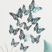 Load image into Gallery viewer, 12Pcs 3D Hollow Butterfly Wall Sticker For Home Decoration DIY Wall Stickers For Kids Rooms Party Wedding Decor Butterfly Fridge
