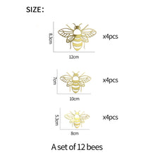 Load image into Gallery viewer, 12Pcs 3D Hollow Bee Wall Sticker For Home Decoration DIY Wall Stickers For Kids Rooms Party Wedding Decor
