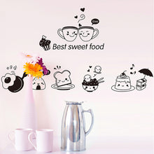 Load image into Gallery viewer, Kitchen Wall Stickers Coffee Sweet Food DIY Wall Art Decal Decoration Oven Dining Hall Wallpapers PVC Wall Decals/Adhesive

