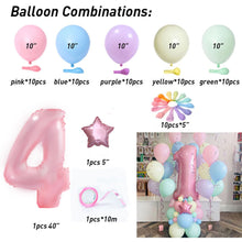 Load image into Gallery viewer, 63pcs Macaroon Latex balloons Candy Pink Ballons Set 1 2 3 4 5 6 7 8 9 Birthday Party Decorations Kids Baby Shower girl Unicorn
