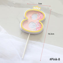 Load image into Gallery viewer, Happy birthday Number 0-9 Acrylic Cake Topper Resuable Topper Cupcake Dessert Party Decor Supplies
