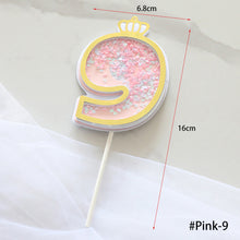 Load image into Gallery viewer, Happy birthday Number 0-9 Acrylic Cake Topper Resuable Topper Cupcake Dessert Party Decor Supplies
