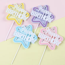 Load image into Gallery viewer, Multilayer Star Happy Birthday Cake Topper Cute Kids Cake Decor Party Decoration Supplies Cupcake Dessert Toppers Decor
