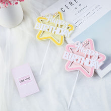 Load image into Gallery viewer, Multilayer Star Happy Birthday Cake Topper Cute Kids Cake Decor Party Decoration Supplies Cupcake Dessert Toppers Decor
