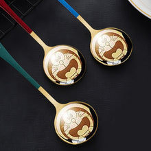 Load image into Gallery viewer, Gold Dinnerware Salad Spoon Soup Ladle 304 Stainless Steel Cutlery Serving Tea Spoons Colorful Round Head Spoon Coffee Mixing Spoon Kitchen Accessories
