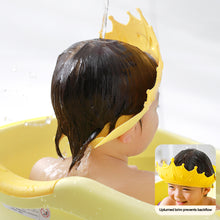 Load image into Gallery viewer, Adjustable Baby Shower Cap Children Shampoo Cap Crown Shape Hair Wash Shield Hat Head Washing Bath Hats for Baby Ear Protection Waterproof Kid Head Cover
