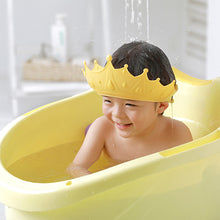 Load image into Gallery viewer, Adjustable Baby Shower Cap Children Shampoo Cap Crown Shape Hair Wash Shield Hat Head Washing Bath Hats for Baby Ear Protection Waterproof Kid Head Cover

