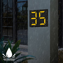 Load image into Gallery viewer, Solar Powered LED Light House Door Number Outdoor Address Sign Plate Street Doorplate Wall Lamp Digital Flat Number
