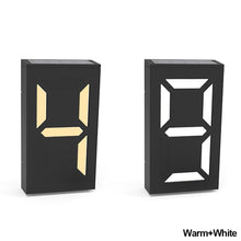 Load image into Gallery viewer, Solar Powered LED Light House Door Number Outdoor Address Sign Plate Street Doorplate Wall Lamp Digital Flat Number
