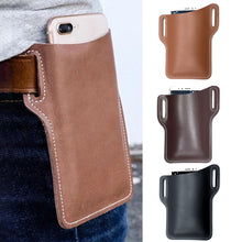 Load image into Gallery viewer, Men Travel Camping Bags Phone Case Holster Cellphone Loop Holster Belt Waist Bag Props Leather Purse Phone Wallet Running Pouch
