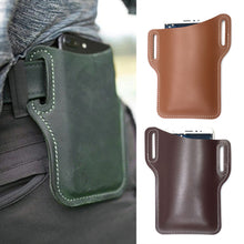 Load image into Gallery viewer, Men Travel Camping Bags Phone Case Holster Cellphone Loop Holster Belt Waist Bag Props Leather Purse Phone Wallet Running Pouch
