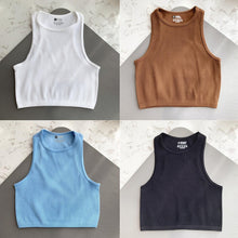 Load image into Gallery viewer, Women Yoga Vest Gym Sports Crop Tops Rib-Knit Fitness Running Vest Workout Bra Tank Top Female Without Pad
