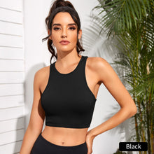 Load image into Gallery viewer, Women Yoga Vest Gym Sports Crop Tops Rib-Knit Fitness Running Vest Workout Bra Tank Top Female Without Pad
