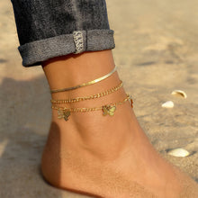 Load image into Gallery viewer, Personalized Retro Thick Chain Bracelet Anklet Set Alloy Multilayer Bracelet Anklet Jewelry Accessories for Women
