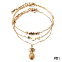 Load image into Gallery viewer, Personalized Retro Thick Chain Bracelet Anklet Set Alloy Multilayer Bracelet Anklet Jewelry Accessories for Women
