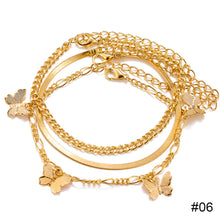 Load image into Gallery viewer, Personalized Retro Thick Chain Bracelet Anklet Set Alloy Multilayer Bracelet Anklet Jewelry Accessories for Women
