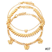 Load image into Gallery viewer, Personalized Retro Thick Chain Bracelet Anklet Set Alloy Multilayer Bracelet Anklet Jewelry Accessories for Women

