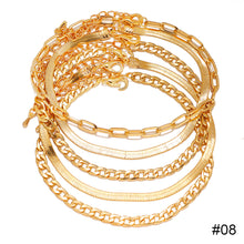 Load image into Gallery viewer, Personalized Retro Thick Chain Bracelet Anklet Set Alloy Multilayer Bracelet Anklet Jewelry Accessories for Women
