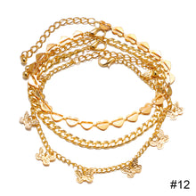 Load image into Gallery viewer, Personalized Retro Thick Chain Bracelet Anklet Set Alloy Multilayer Bracelet Anklet Jewelry Accessories for Women
