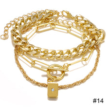 Load image into Gallery viewer, Personalized Retro Thick Chain Bracelet Anklet Set Alloy Multilayer Bracelet Anklet Jewelry Accessories for Women

