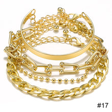 Load image into Gallery viewer, Personalized Retro Thick Chain Bracelet Anklet Set Alloy Multilayer Bracelet Anklet Jewelry Accessories for Women
