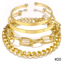 Load image into Gallery viewer, Personalized Retro Thick Chain Bracelet Anklet Set Alloy Multilayer Bracelet Anklet Jewelry Accessories for Women

