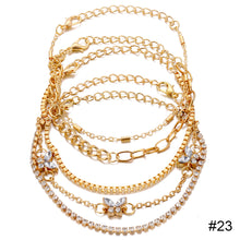 Load image into Gallery viewer, Personalized Retro Thick Chain Bracelet Anklet Set Alloy Multilayer Bracelet Anklet Jewelry Accessories for Women
