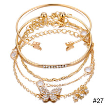 Load image into Gallery viewer, Personalized Retro Thick Chain Bracelet Anklet Set Alloy Multilayer Bracelet Anklet Jewelry Accessories for Women
