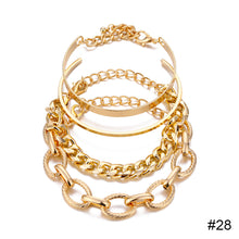 Load image into Gallery viewer, Personalized Retro Thick Chain Bracelet Anklet Set Alloy Multilayer Bracelet Anklet Jewelry Accessories for Women
