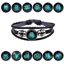 Load image into Gallery viewer, Twelve Luminous Constellation Bracelet Alloy Multilayer Braided Punk Bracelet Jewelry Accessories for Women Men
