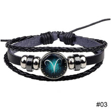 Load image into Gallery viewer, Twelve Luminous Constellation Bracelet Alloy Multilayer Braided Punk Bracelet Jewelry Accessories for Women Men

