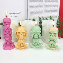 Load image into Gallery viewer, Cute Skull Silicone Candle Mold DIY Halloween Aromatic Candle Craft Making Resin Soap Mold Christmas Gift Home Decor
