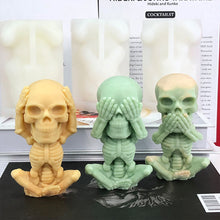 Load image into Gallery viewer, Cute Skull Silicone Candle Mold DIY Halloween Aromatic Candle Craft Making Resin Soap Mold Christmas Gift Home Decor
