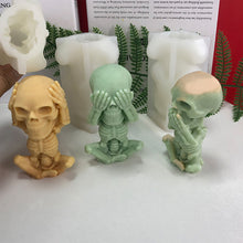 Load image into Gallery viewer, Cute Skull Silicone Candle Mold DIY Halloween Aromatic Candle Craft Making Resin Soap Mold Christmas Gift Home Decor
