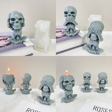 Load image into Gallery viewer, Cute Skull Silicone Candle Mold DIY Halloween Aromatic Candle Craft Making Resin Soap Mold Christmas Gift Home Decor
