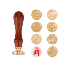 Load image into Gallery viewer, Crown Rose Tree Pattern Wax Seal Stamps With Wooden Handle Dedicated Metal Head Retro Wedding Invitations Envelope Sealing
