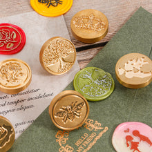 Load image into Gallery viewer, Crown Rose Tree Pattern Wax Seal Stamps With Wooden Handle Dedicated Metal Head Retro Wedding Invitations Envelope Sealing
