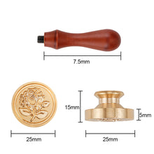 Load image into Gallery viewer, Crown Rose Tree Pattern Wax Seal Stamps With Wooden Handle Dedicated Metal Head Retro Wedding Invitations Envelope Sealing
