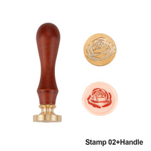 Load image into Gallery viewer, Crown Rose Tree Pattern Wax Seal Stamps With Wooden Handle Dedicated Metal Head Retro Wedding Invitations Envelope Sealing
