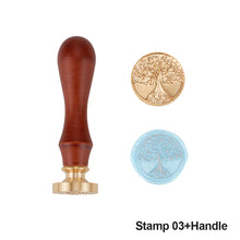 Load image into Gallery viewer, Crown Rose Tree Pattern Wax Seal Stamps With Wooden Handle Dedicated Metal Head Retro Wedding Invitations Envelope Sealing
