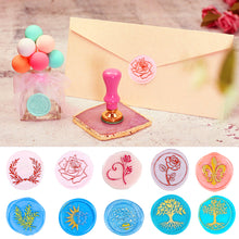 Load image into Gallery viewer, Crown Rose Tree Pattern Wax Seal Stamps Dedicated Replace Copper Head Retro Wedding Invitations Postcard Envelope Sealing
