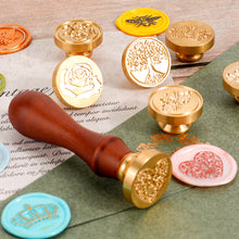 Load image into Gallery viewer, Crown Rose Tree Pattern Wax Seal Stamps Dedicated Replace Copper Head Retro Wedding Invitations Postcard Envelope Sealing
