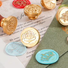 Load image into Gallery viewer, Crown Rose Tree Pattern Wax Seal Stamps Dedicated Replace Copper Head Retro Wedding Invitations Postcard Envelope Sealing
