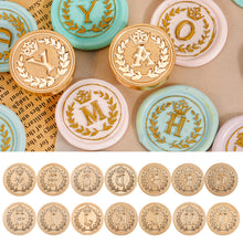 Load image into Gallery viewer, 26 Curlicue European Letter Seal Head With Crown Wax Seal Stamps Metal Head DIY Stamp Envelope Wedding Invitations Sealing
