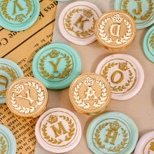 Load image into Gallery viewer, 26 Curlicue European Letter Seal Head With Crown Wax Seal Stamps Metal Head DIY Stamp Envelope Wedding Invitations Sealing
