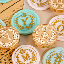 Load image into Gallery viewer, 26 Curlicue European Letter Seal Head With Crown Wax Seal Stamps Metal Head DIY Stamp Envelope Wedding Invitations Sealing
