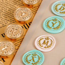 Load image into Gallery viewer, 26 Curlicue European Letter Seal Head With Crown Wax Seal Stamps Metal Head DIY Stamp Envelope Wedding Invitations Sealing
